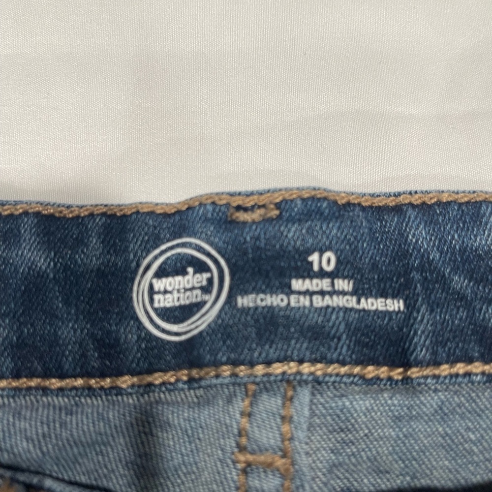 Wonder Nation Dark Blue Distressed Denim Shorts - Picture 3 of 3